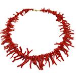 Coralli di Sardegna Collar Coral Rojo Cerdeña Franjas y Cierre Dorado, 42gr Peso