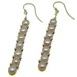 El Coral Earring Light Pink Pearls with Silvered Balls, 7cm Length