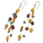 amber earrings and turquoise with silver