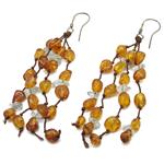 amber earrings and aquamarine with silver