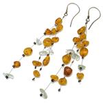 amber earrings and aquamarine with silver