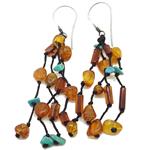 amber earrings and turquoise with silver