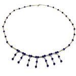 El Coral Collana Lapislazuli 3mm. Barrette e Chiusura Argentate