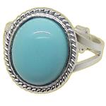 Coralli di Sardegna Filigree Ring Silver Cord, Turquoise Cabochon 10x12mm. Adjustable