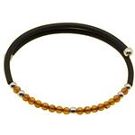 Coralli di Sardegna 3mm Amber Bracelet Rubber Silver Balls Steel Spring