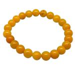 El Coral Yellow Agate Bracelet 8 mm pellets strung with elastic