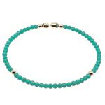 Coralli di Sardegna Turquoise Bracelet 3mm Silver Plated Balls Steel Spring