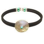 El Coral Turquoise silver bracelet with rubber