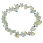 El Coral Bracciale Cristallo di Rocca Verde Chips 6/9mm. Pallini Argentati Elastico