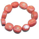 El Coral Orange Coral Stone Bracelet 13 / 16mm. Elastic