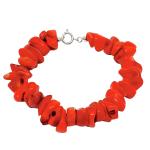 El Coral Bracciale Corallo Rosso scaglie 10 mm e chiusura argentata