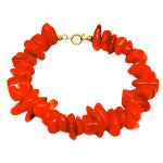 El Coral Bracelet Red Coral Chips 10 mm and Golden Clasp