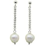 Coralli di Sardegna Earrings White Pearls 10mm Silver Filigree Pressure