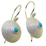 Coralli di Sardegna 3mm Turquoise Earrings Sardinian Filigree Silver Corbula Bombata