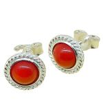 Coralli di Sardegna Orecchini Corallo Rosso 6mm Filigrana Sarda Cordino Argento Chiusura Pressione