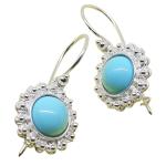 Coralli di Sardegna 8mm Turquoise Earrings Silver Filigree Dots Safe Hook