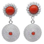 Coralli di Sardegna Red Coral Earrings 3-8mm Silver Filigree Corbula Pressure Balls