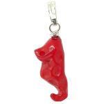 El Coral Pendant Red Coral with Seahorse Figure 17 mm