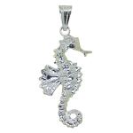 El Coral Pendant Silver Filigree Sea Horse 16x30mm