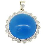 blue agate pendant with silver