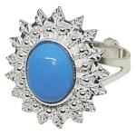 Coralli di Sardegna Turquoise Silver Ring Filigree Crown Leaves and Balls