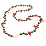 hematite necklace and coral 