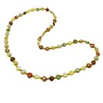 El Coral Necklace Pastel Multicoloured Pearls, Golden Balls and Clasp