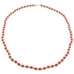 El Coral Collana Corallo Rosso Pallini da 3mm. con Pallini e Chiusura Argentati Lunghezza 45cm. 