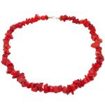 El Coral Necklace Red Coral 10 mm Chips and Silvered Clasp