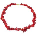 El Coral Necklace Red Coral 10 mm Chips and Golden Clasp