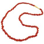 El Coral Necklacce Red Coral Tubes and Golden Clasp