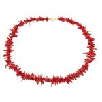 El Coral Necklace Red Coral Points and Golden Clasp
