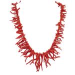 Coralli di Sardegna Necklace Sardinian Red Coral Stripes and Golden Clasp, 142gr Weight