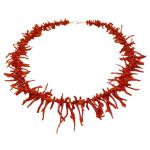 Coralli di Sardegna Necklace Sardinian Red Coral Stripes and Silvered Clasp, 30gr Weight