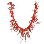 Coralli di Sardegna Necklace Sardinian Red Coral Stripes and Golden Clasp, 141 gr Weight