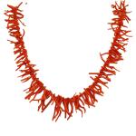 Coralli di Sardegna Necklace Sardinian Red Coral Stripes and Golden Clasp, 60gr Weight