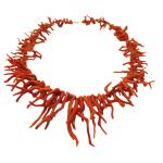 Coralli di Sardegna Necklace Sardinian Red Coral Stripes and Golden Clasp, 134gr Weight
