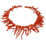 Coralli di Sardegna Collar Coral Rojo Cerdeña Franjas y Cierre Dorado, 175gr Peso
