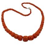 Coralli di Sardegna Collar Coral Rojo Cerdeña Cilindros Escalados 15-5mm, 67.5gr Peso