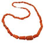 Coralli di Sardegna Collar Coral Rojo Cerdeña Cilindros 15-5mm, 40gr Peso