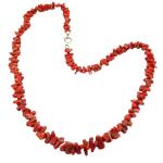 Coralli di Sardegna Collar Coral Cerdeña Tubos y Cierre Plateado, 47cm Largo y 20gr Peso