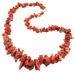 Coralli di Sardegna Necklace Sardinian Coral Escalated Chips 25-11mm and Golden Clasp