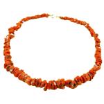 Coralli di Sardegna Sardinia Coral Necklace Natural Cylinders 6/12 mm. Silver Closure