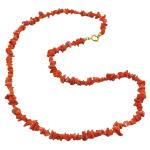 El Coral Necklace Sardinian Coral Chips 4mm and Golden Clasp