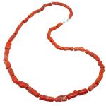 Coralli di Sardegna Necklace Sardinian Red Coral Cylinders 6mm, 26.5gr Weight