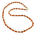 Coralli di Sardegna Necklace Sardinian Coral Tubes 3.5mm and Silvered Balls, 9gr Weight