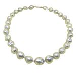 El Coral Necklace Baroque Round Grey Pearls 13/15mm and 55cm Length