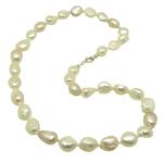 El Coral Necklace Button Multicoloured Light Rosy 9/10mm Pearls, 40gr Weight