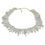 El Coral Collar Perlas Blancas Forma Rama, 79gr Peso