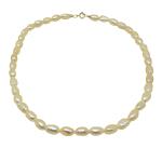 El Coral Necklace Pear Baroque Pearls in Cream Colour, 42cm Length